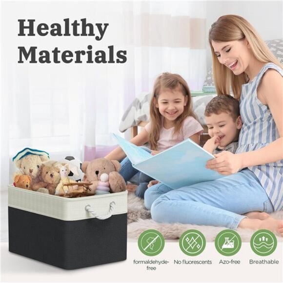 Fabric Storage Baskets for Shelves | Closet Storage Bins | Linen Cloth Baskets - Picture 5 of 8